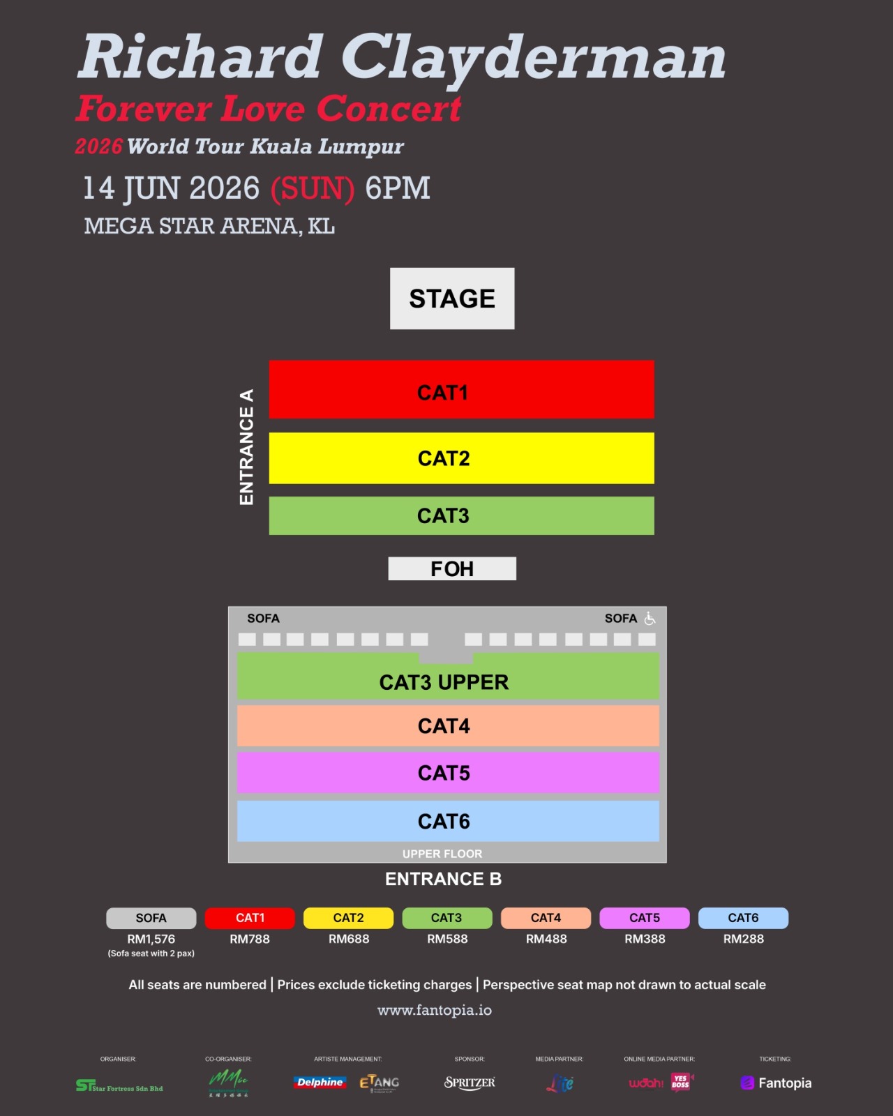 【好康】送钢琴大师Richard Clayderman《Forever Love Concert 2026 World Tour》门票 得奖者出炉配图