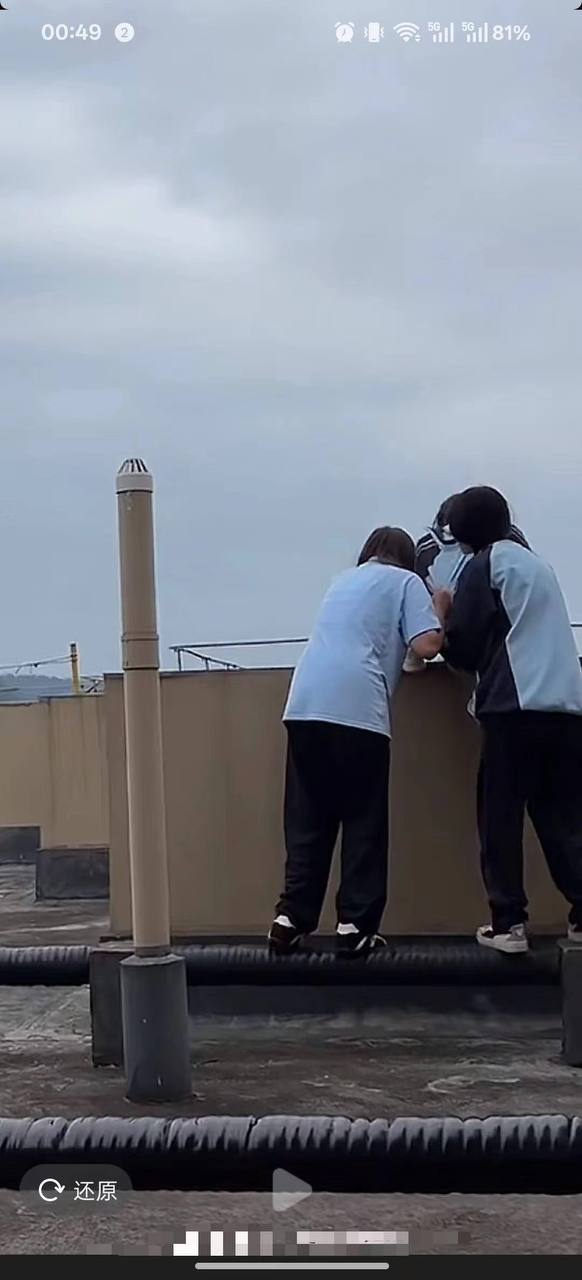 热议｜两女生企图把同学丢下楼被发现阻止 🤯现在的学生学的都是什么配图 1
