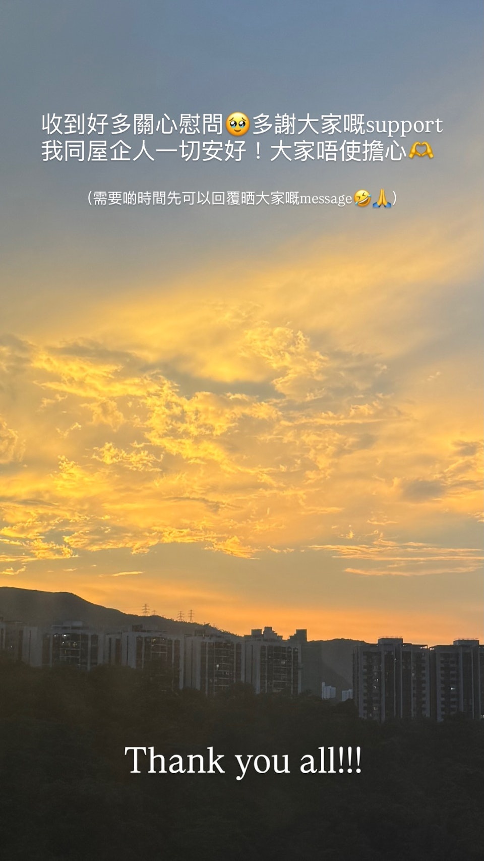 【陈敏儿病逝】二儿子廖文信首发声：我和家人一切安好配图