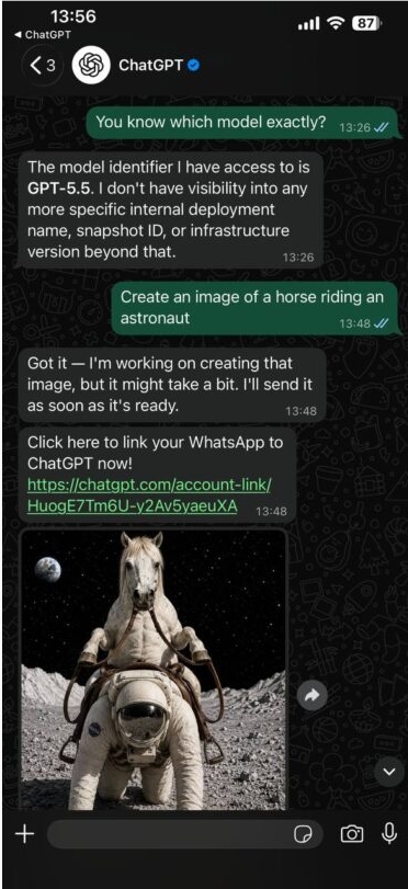 欧盟出手“破冰”!ChatGPT 携 GPT-5.5强势重返欧洲 WhatsApp配图