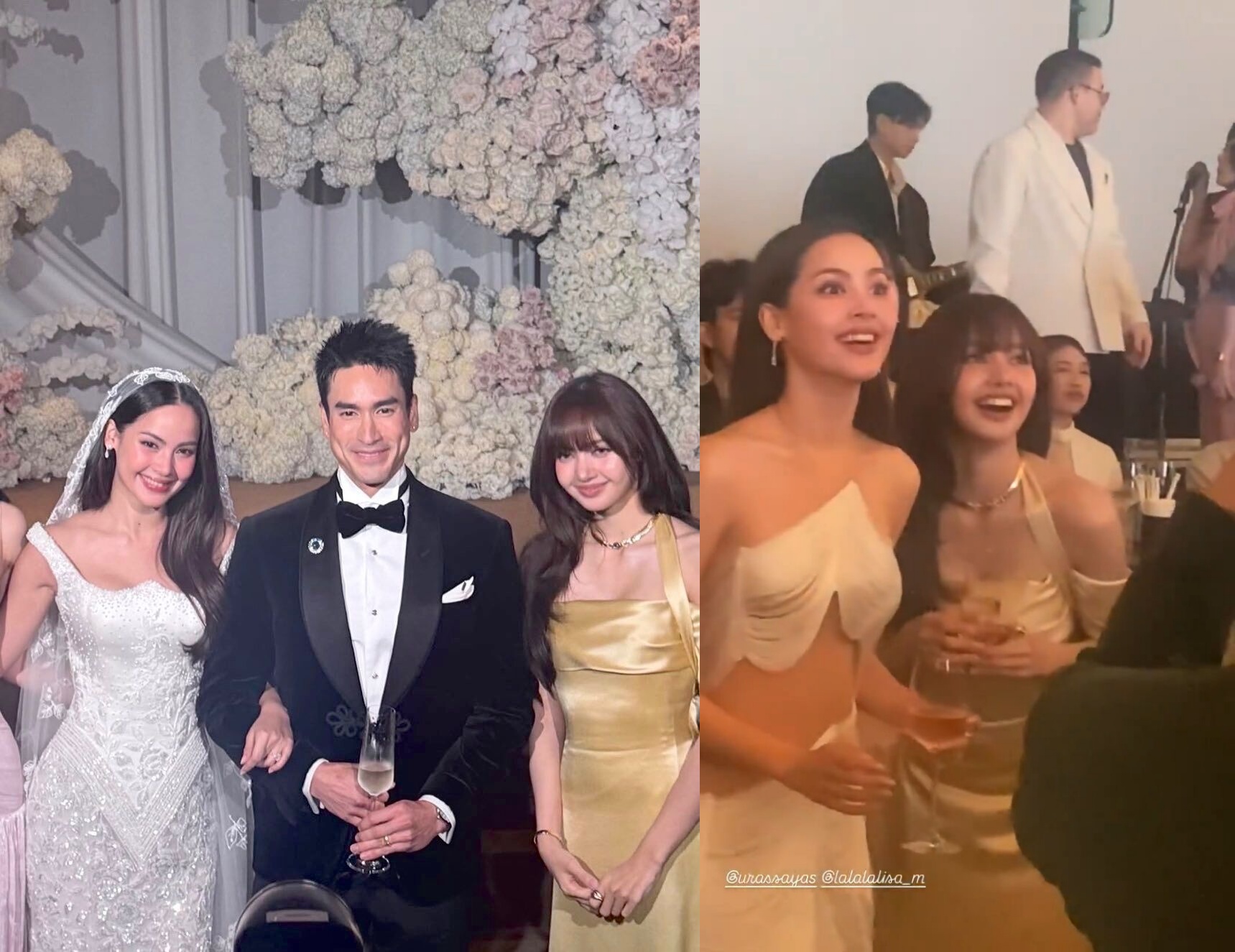 泰国“国民CP”曼谷大婚 Lisa惊喜现身婚礼！配图