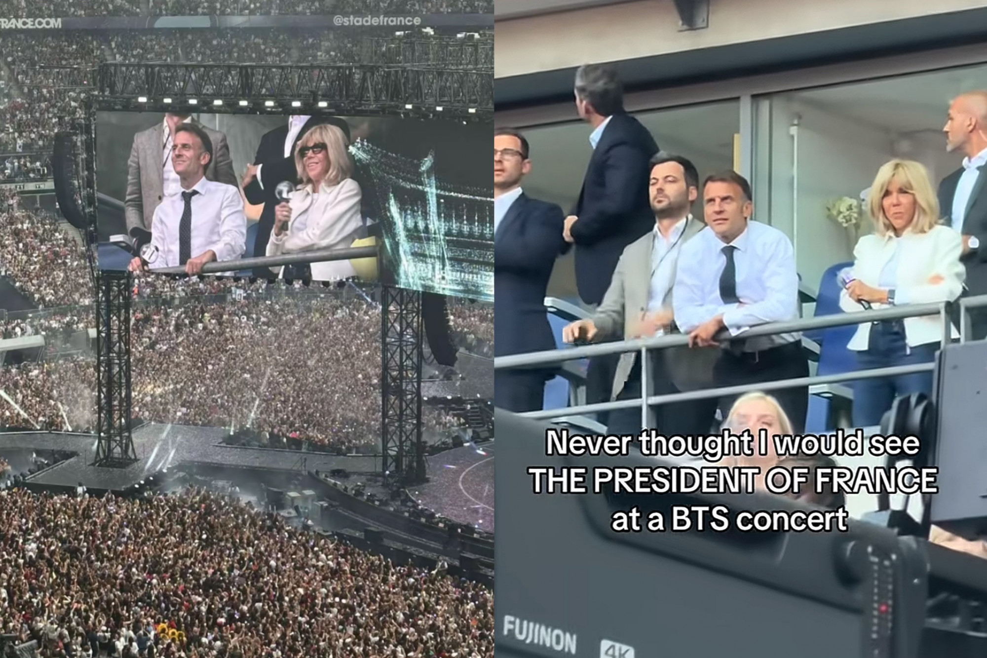 BTS巴黎开唱惊见马克龙夫妇 手持应援棒化身ARMY配图