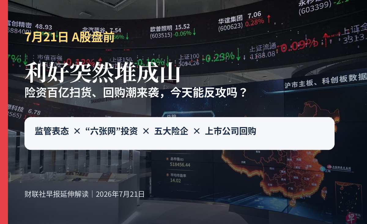 A股盘前:利好突然堆成山,百亿扫货、回购潮来袭,今天能反攻吗配图