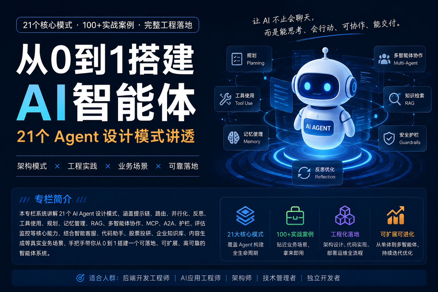AI Agent 设计模式实战课:从大模型调用到智能体架构专栏封面